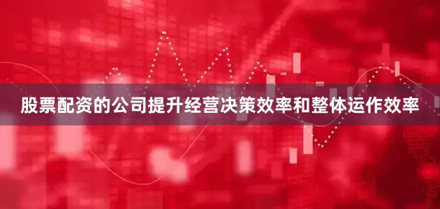 股票配资的公司提升经营决策效率和整体运作效率