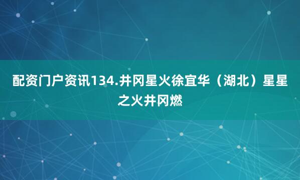 配资门户资讯134.井冈星火徐宜华（湖北）星星之火井冈燃